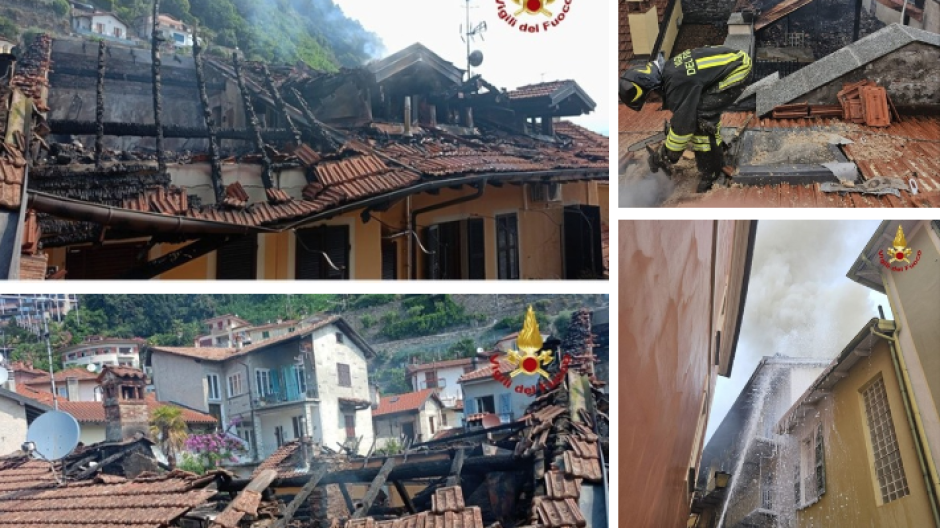 Cannero Riviera, domato l'incendio: inagibili due edifici, ingenti i danni
